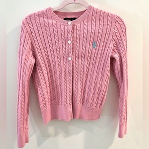 NWOT Ralph Lauren Mini Cable Cotton Cardigan Size 7